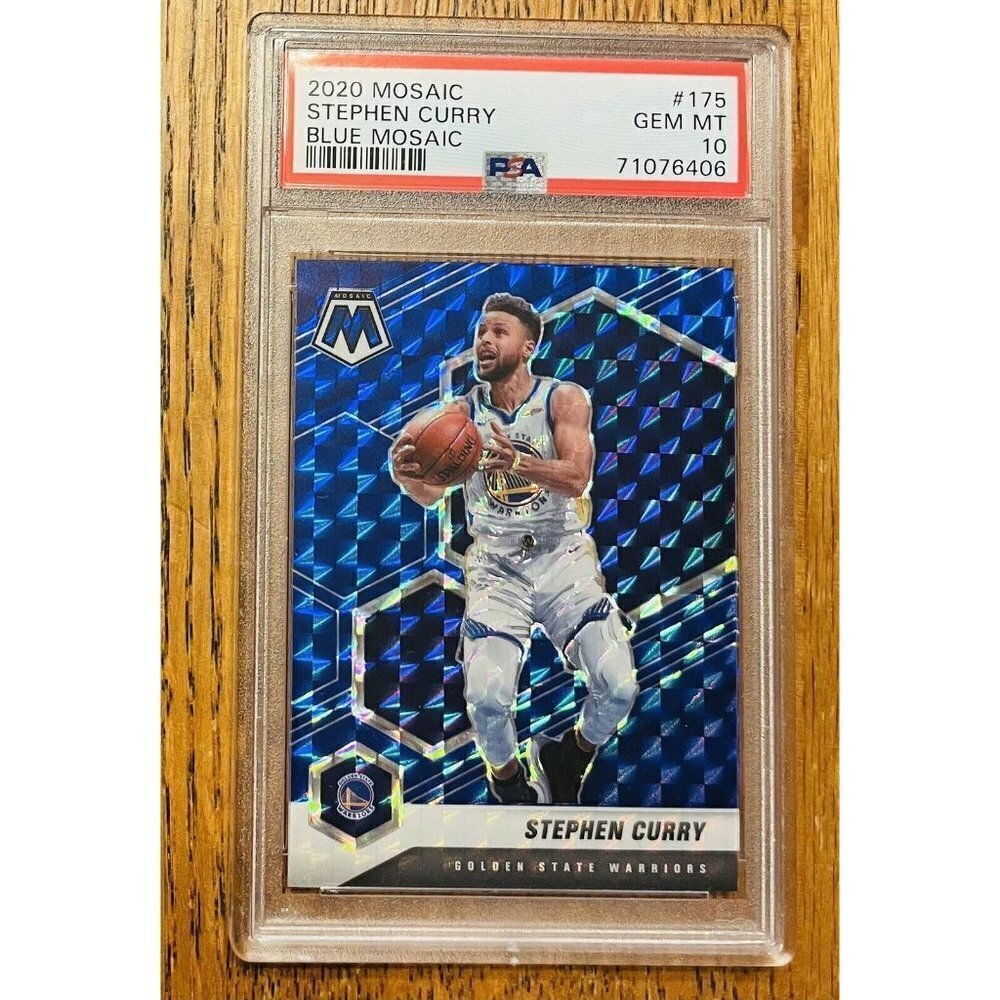2020 Panini Mosaic /99 Stephen Curry Blue Mosaic PSA 10 Gem Mint Warriors
